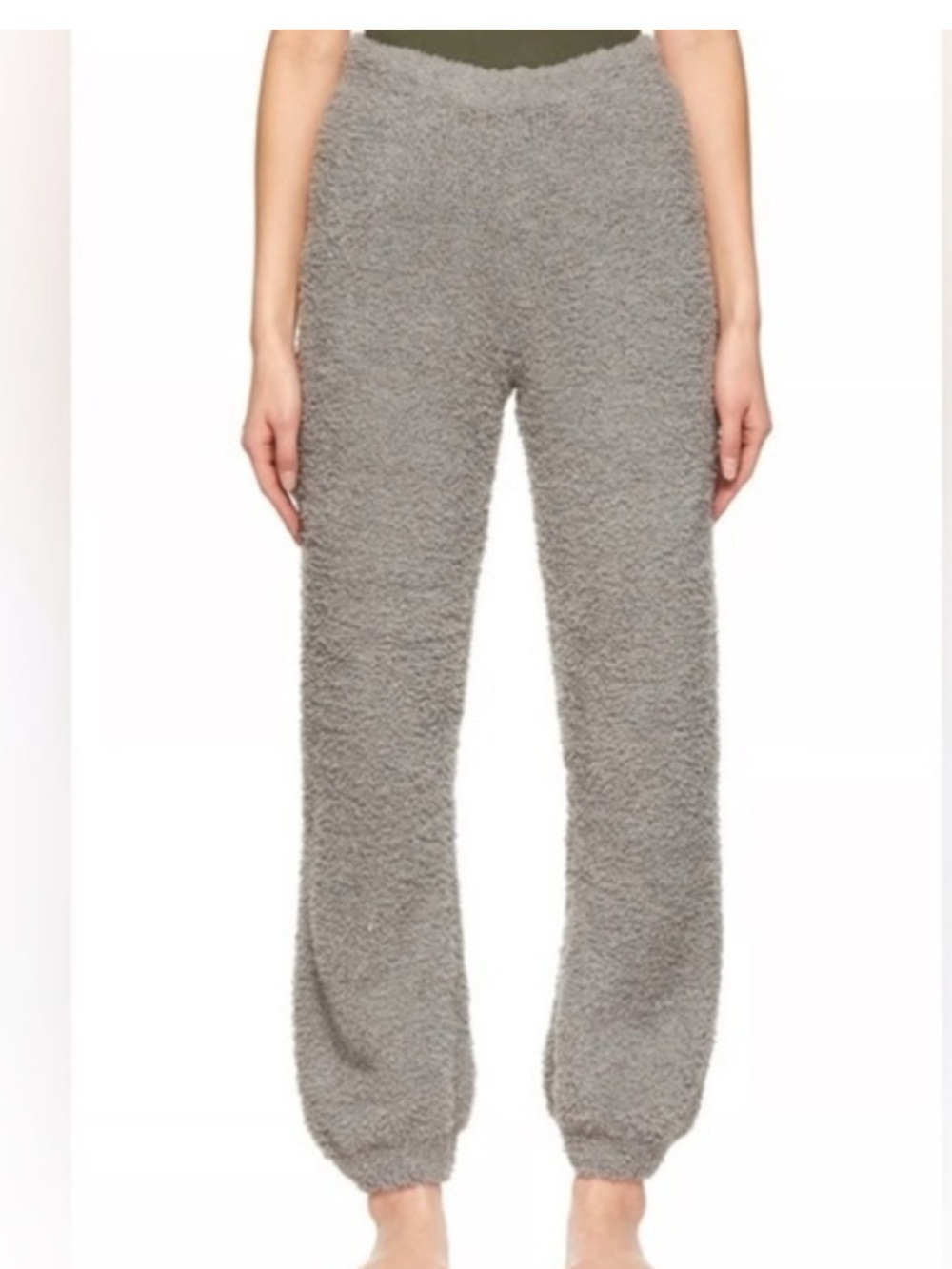 Skims Cozy Knit jogger teddy pants small medium S/M grey
